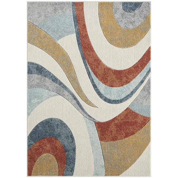 Home Dynamix Premium Rizzy Blue/Grey 5 ft. x 7 ft. Modern Area Rug