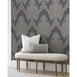 Pineapple Plantation Gray Pre-Pasted Wallpaper - 60.75 sq ft