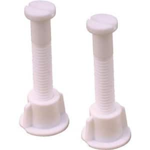 7/16 in. x 2-1/4 in. Toilet Seat Bolts Plastic White, Display Bag (2-Pack)