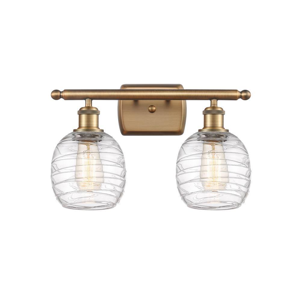 Innovations Belfast 16 in. 2Light Brushed Brass Vanity Light with Deco
