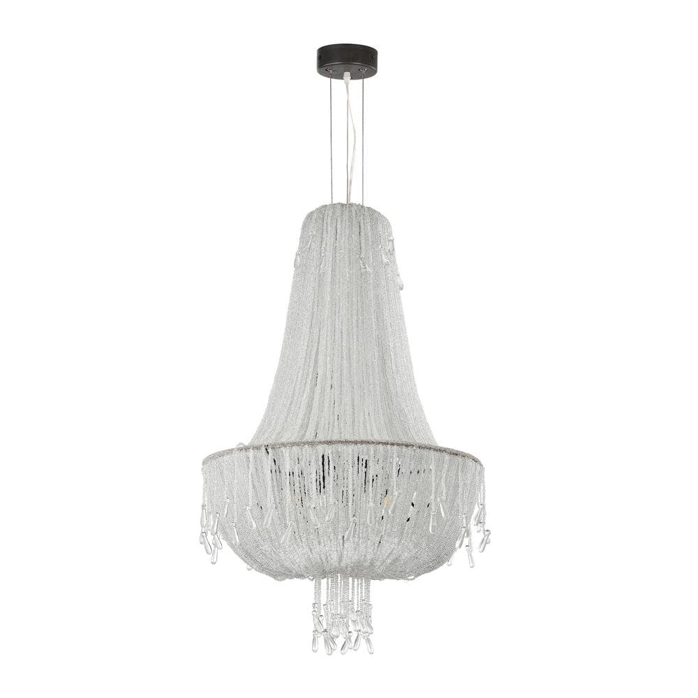 Glacier 20.7 in. 5-Light Dark Gray Finish Glam Chandelier with Clear Bead for Living Room price history on PriceWatchPro