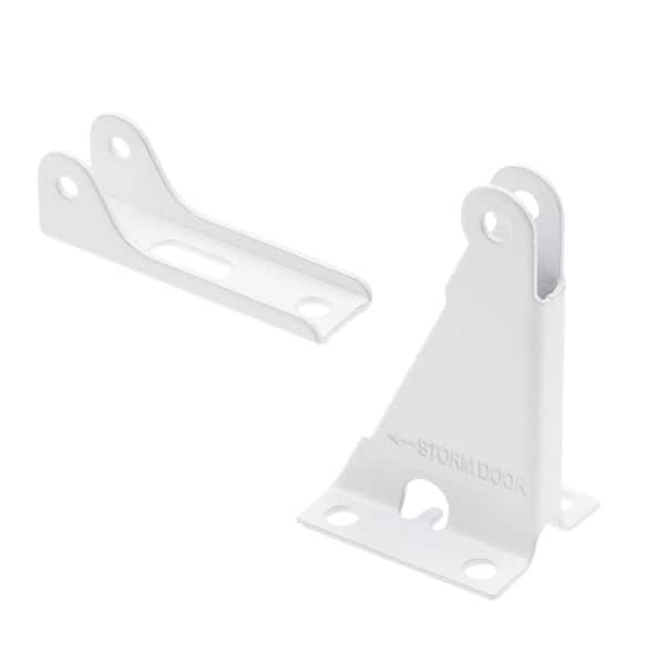 Storm and Screen Door Closer Jamb Bracket Repair Kit, White (Single Pack)