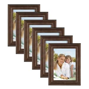 DesignOvation Kieva 8 in. x 10 in. Brown Picture Frame (Set of 6) 213664