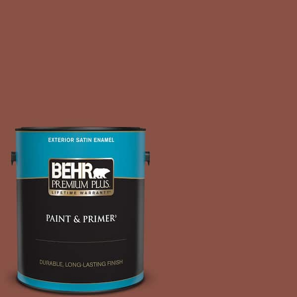 BEHR PREMIUM PLUS 1 gal. #PPU2-18 Spice Satin Enamel Exterior Paint & Primer