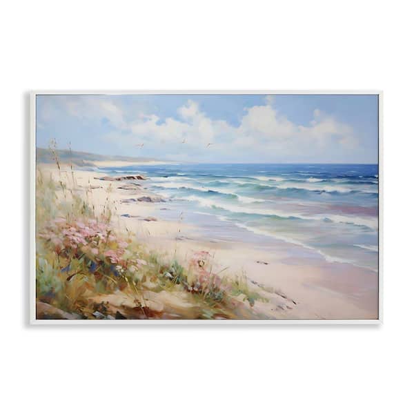 Summer Coastal Waves by Franklyn Gregory White Framed Coastal Giclee Art Print 20 in. x 30 in.