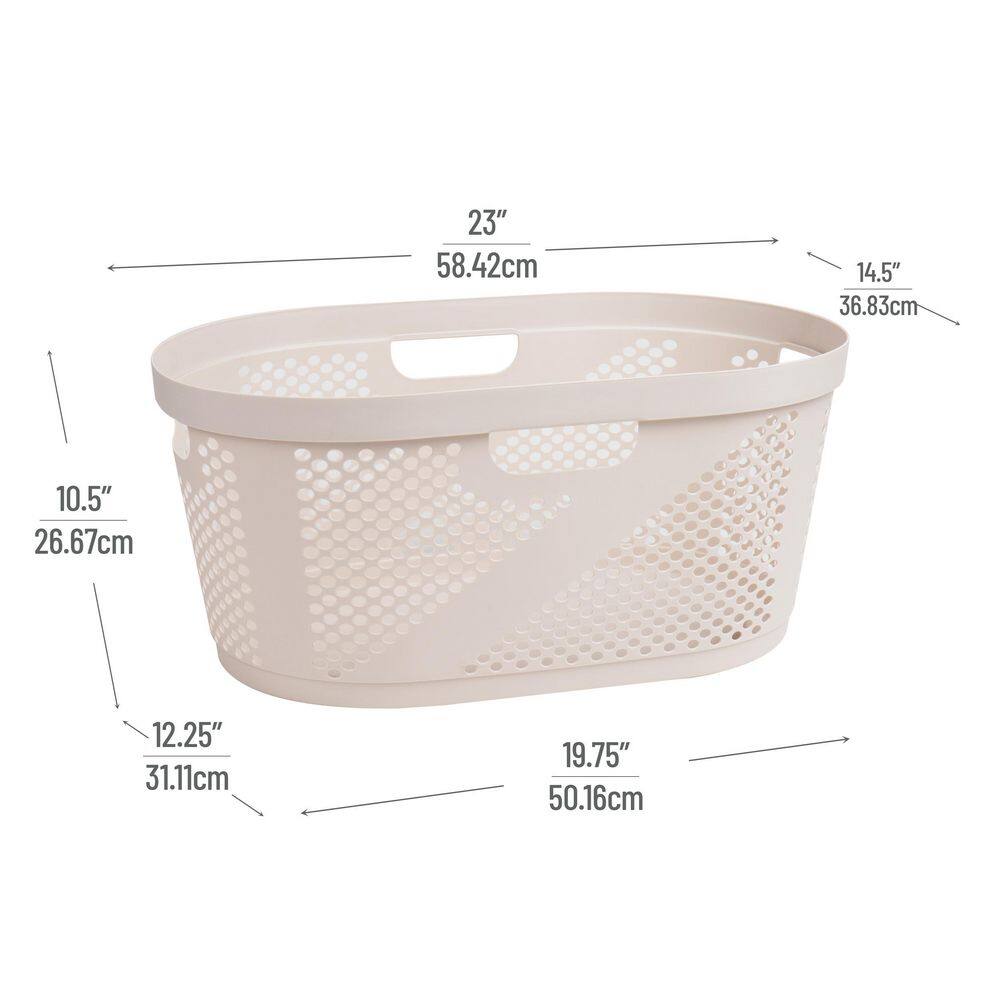 Ivory Plastic Ventilated Laundry Hampers, Set of 2