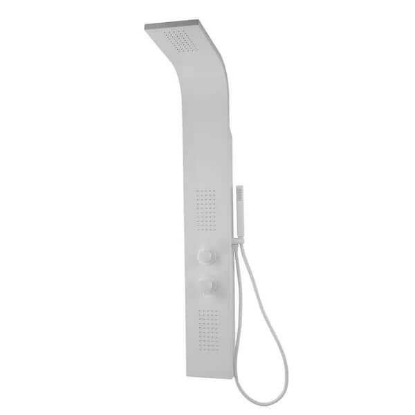 A&E Brisa 3-Spray Shower Panel with Hand-Held Body Hose in White