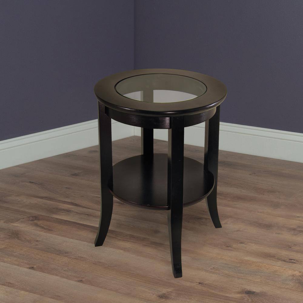 Genoa Espresso Glass Top End Table - thumbnail 6