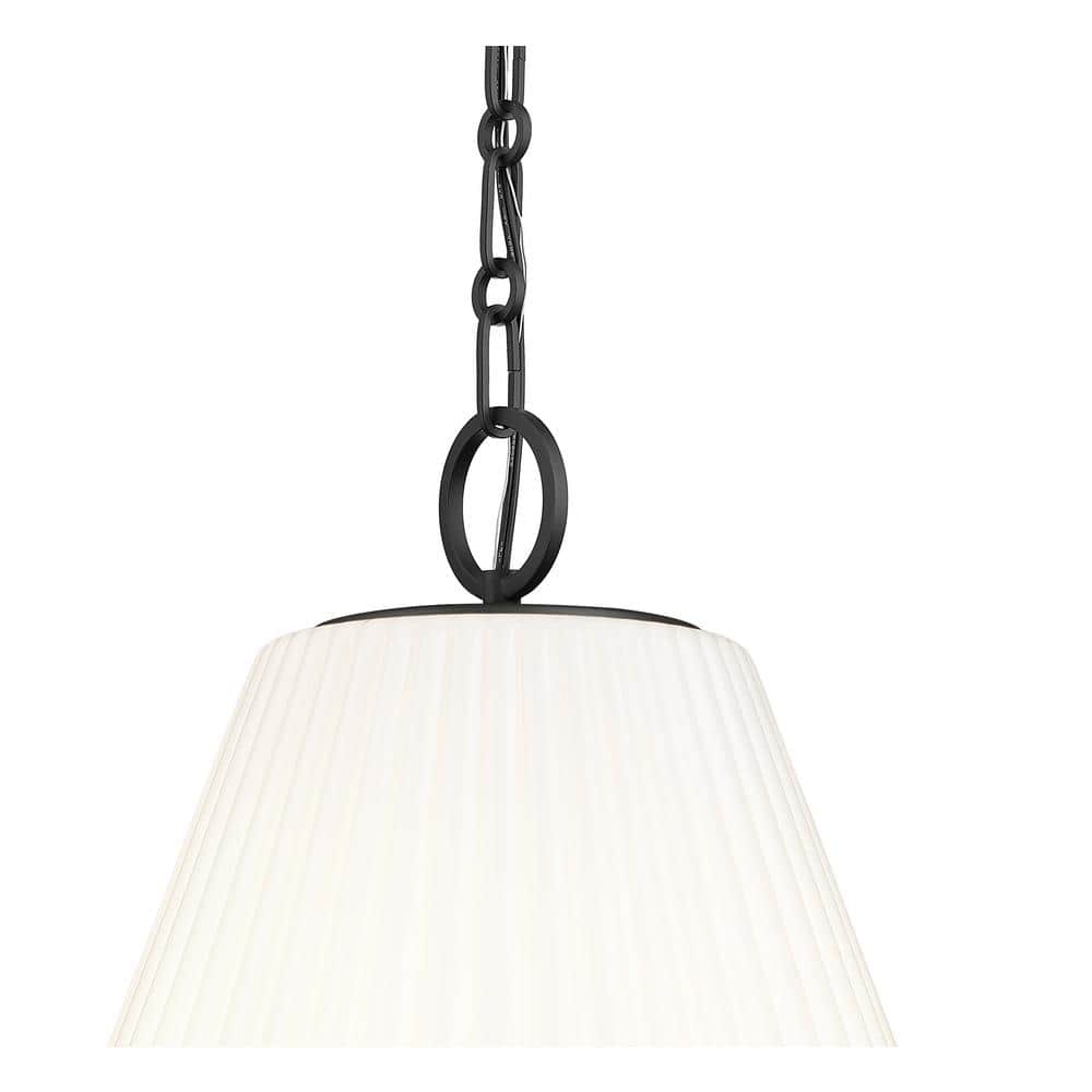 Matte Black 18" Modern Glass Pendant Light