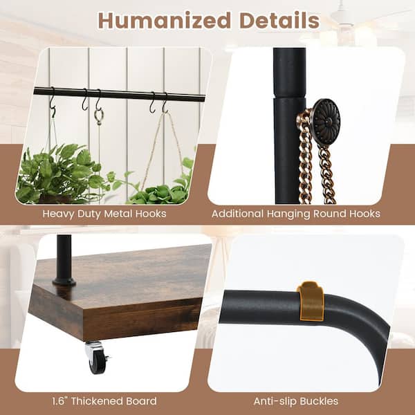 Industrial Pipe Clothing Rack – Pack Of 4 Wall-Mount Shelf Brackets, 12 Inch Rustic Metal Towel/Clothes Bar (Black, 30cm) - View #3