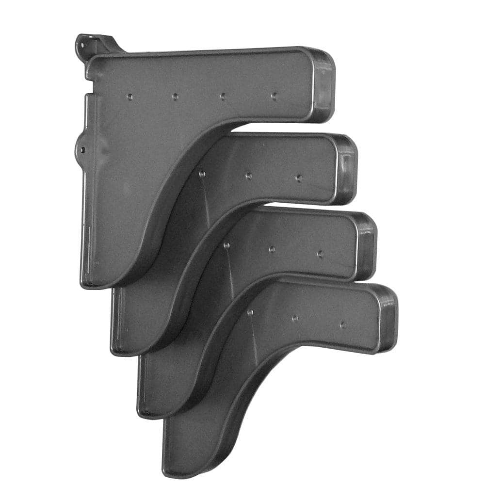 EZ Shelf 12 in. x 10 in. Silver End Brackets (Set of 4) for Shelf ( for mounting to back wall