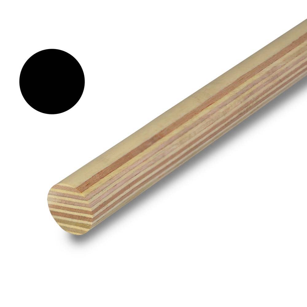 Alexandria Moulding 1 in. x 1 in. x 96 in. Unfinished Wood Full Round Dowel  (1-Piece − 8 Total Linear Feet) 13224-800RLC - The Home Depot