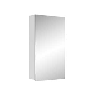 15 in. W x 26 in. H Rectangular MDF Medicine Cabinet with Mirror in White, Right Open
