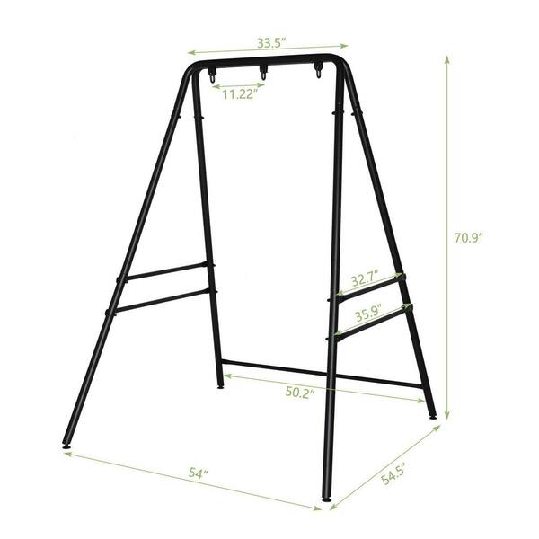 TAYLOR + LOGAN 6 ft. Metal Hammock Stand in Black HA-507053-TAYLH