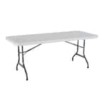72 in. White Plastic Portable Folding Banquet Table