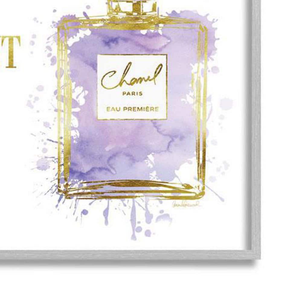 Beauty Begins Quote Purple Perfume Canvas Wall Art, 20 x 16