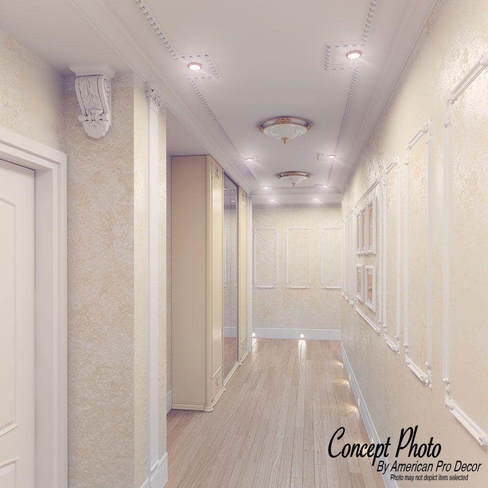 6-inch White Recycled Polystyrene Baseboard Moulding Sample