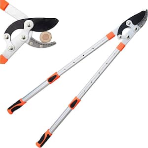 27 in. x 41 in. Orange Telescopic Heavy-Duty Branch Edger with Compound Action for Easy Cutting of Thick Branches