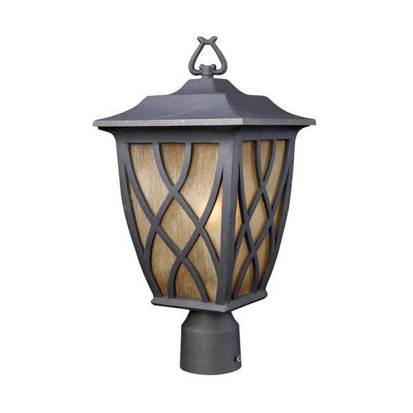 Titan Lighting 1-Light Outdoor Weathered Charcoal Post Light-DISCONTINUED