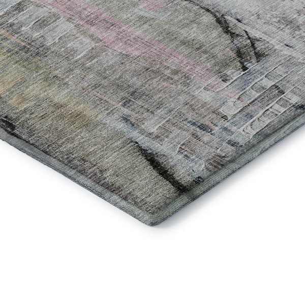 Mayfield Premium Machine Washable Abstract AMF2076 Blue 8 ft. x 10 ft. Area Rug