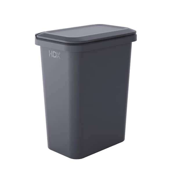 20 gal. Black Dual Compartment Resin Indoor Trash Can with Lid