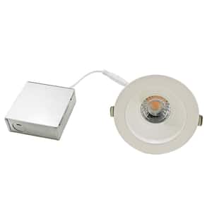 DISK 4 in. Anti-Glare Damp location 1000 Lumens 3000K Canless, New Construction Integrated LED Recessed Light Kit