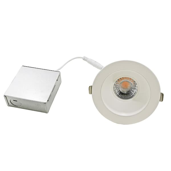 BAZZ DISK 4 in. Anti-Glare Damp location 1000 Lumens 3000K Canless, New Construction Integrated LED Recessed Light Kit