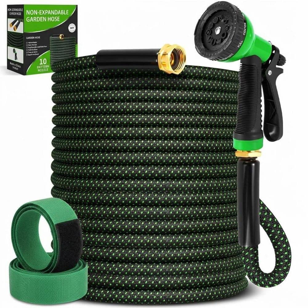 Heavy-Duty Garden Hose 50ft Non-Expanding Flexible Kink-Resistant Leak-Proof Water Hose with 10 Spray Nozzle price history on PriceWatchPro