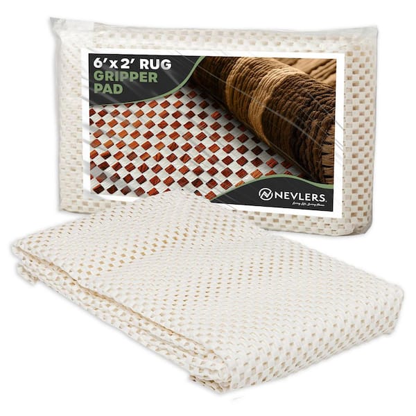2 ft. x 6 ft. White Non Skid Dual Surface 0.07 in. Thick Non-Slip Rug Pad