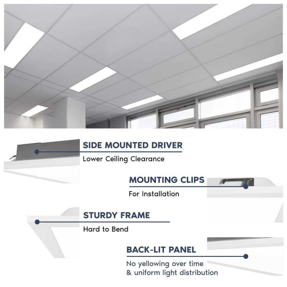White Aluminum 48'' Adjustable LED Flat Panel Ceiling Light