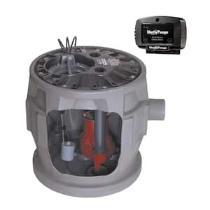 Pro380 Series 4/10 HP Submersible Pre-Assembled Simplex Sewage System with LE41 Pump, Polyethylene Basin, and Alarm