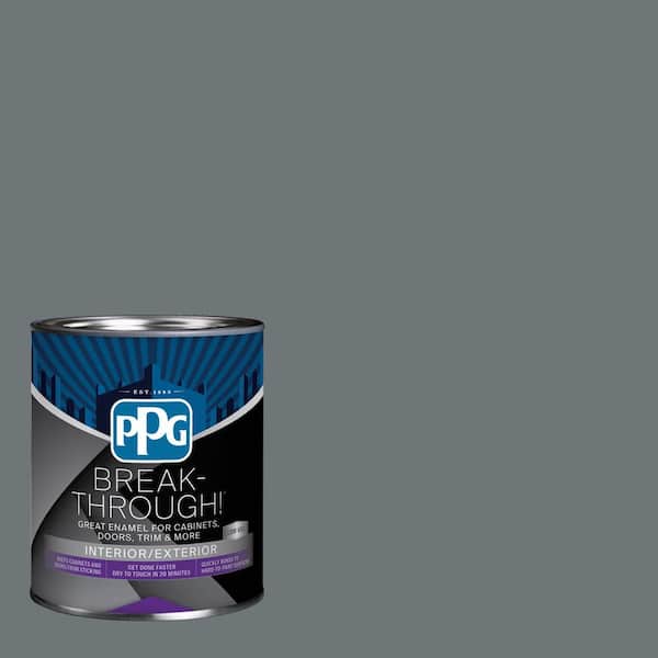 Break-Through! 1 qt. PPG1012-6 Volcanic Ash Semi-Gloss Interior/Exterior Door, Trim and Cabinet Paint