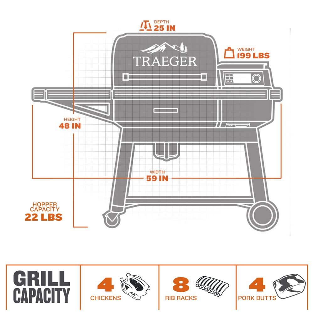 Traeger Ironwood Black Electric Wood Pellet Grill with WiFi