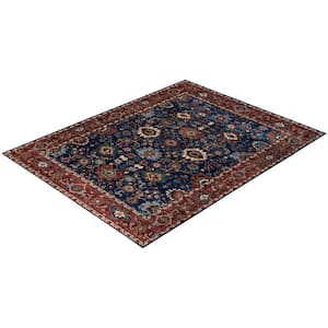 Serapi Blue 9 ft. x 12 ft. Tribal Wool Indoor Area Rug