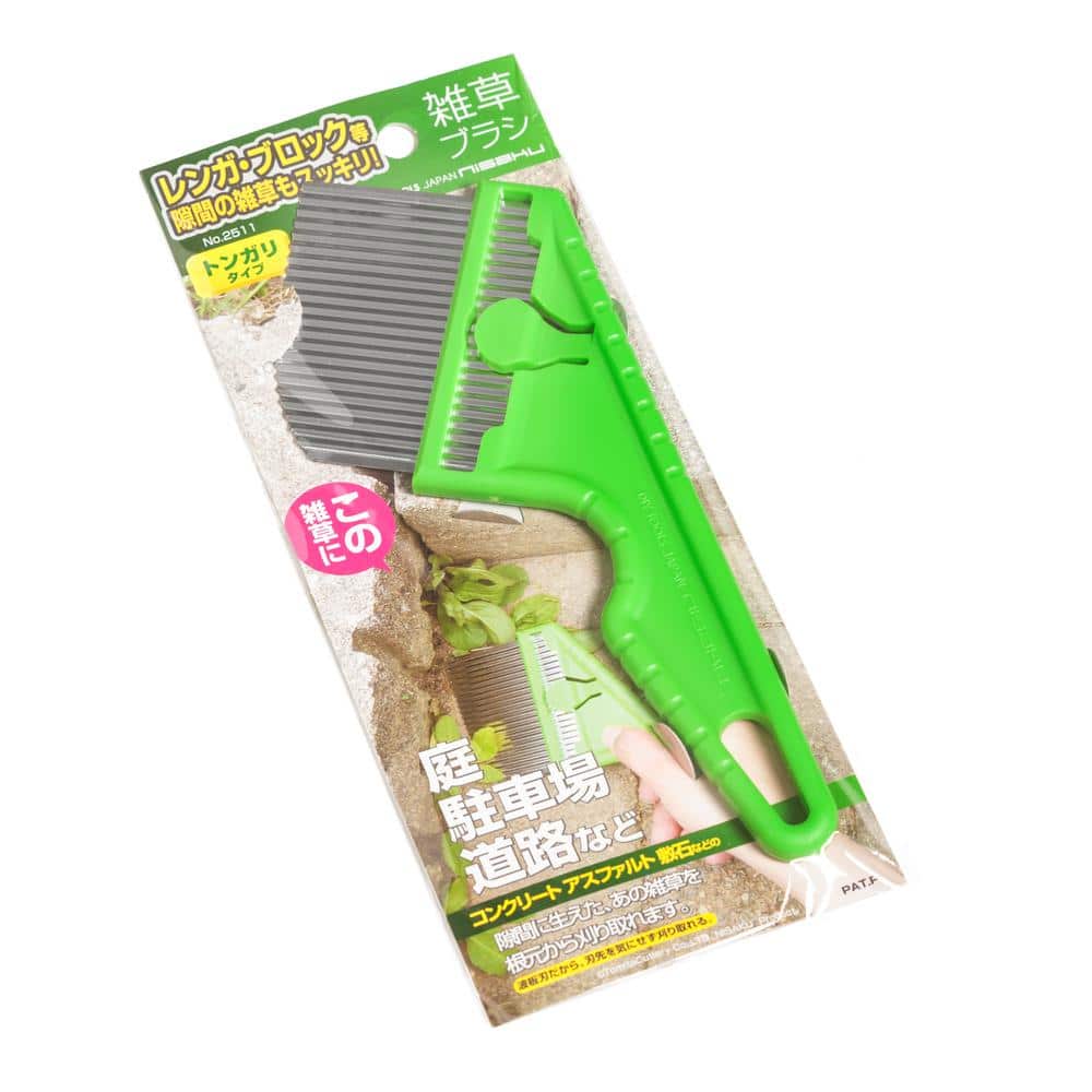 Nisaku Green Plastic and Stainless Steel Angled Weeder, 3-Inch Blade