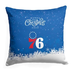 NBA Christmas 2023 76Ers Printed Multi-Color 18 in x 18 in Throw Pillow