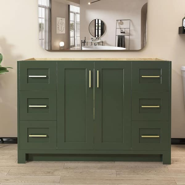 48 in. W x 22 in. D x 34 in. H Bath Vanity Cabinet without Top Bathroom Vanity Cabinet in Matte Green
