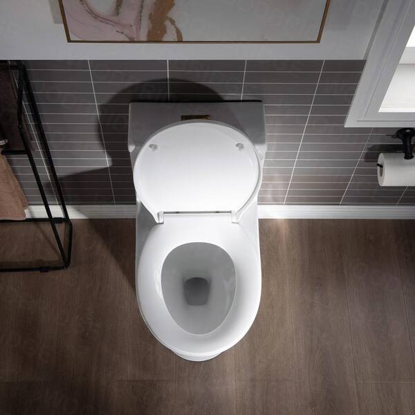 Contemporary One Piece Flush Toilet Floor Mounted Golden Urine Toilet for  Washroom - Clearhalo