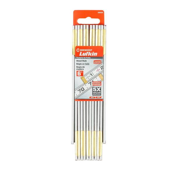 Crescent Lufkin 5/8 in. x 6 ft. Wood Rule Fold Red End 066SN