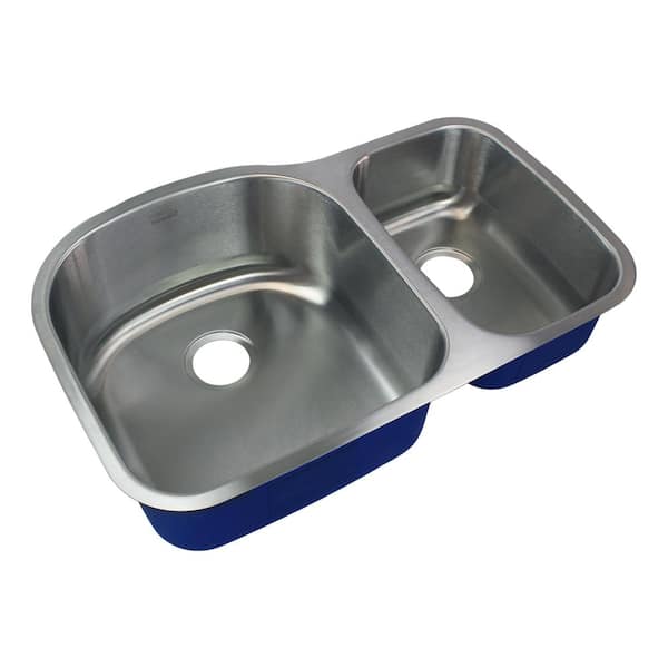 Transolid Meridian Undermount Stainless Steel 31.5 in. 75/25 Double Bowl Kitchen Sink in Brushed Stainless Steel