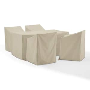 5-Piece Tan Outdoor Dining Furniture Cover Set