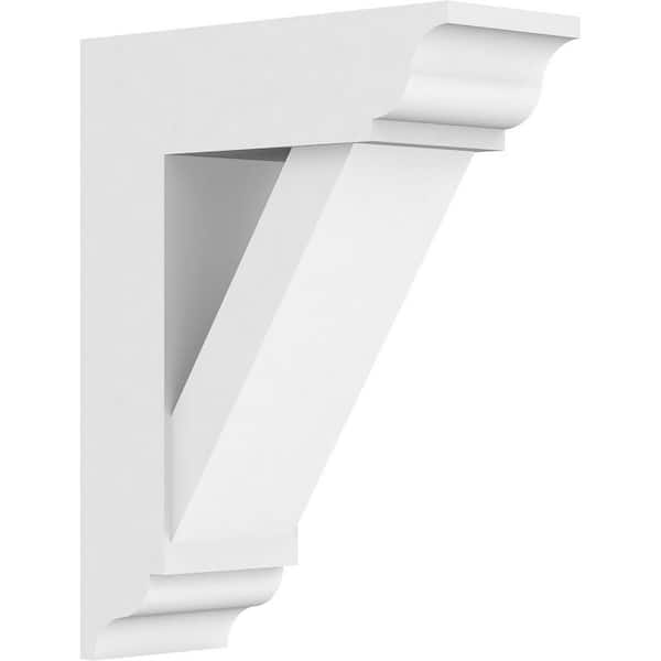Ekena Millwork Standard Traditional 5 in. W x 18 in. H x 14 in. D Signature Urethane Polyurethane Bracket With Traditional Ends