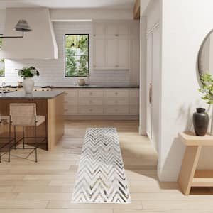 Glam Multicolor 2 ft. x 8 ft. Chevron Contemporary Kitchen Runner Area Rug