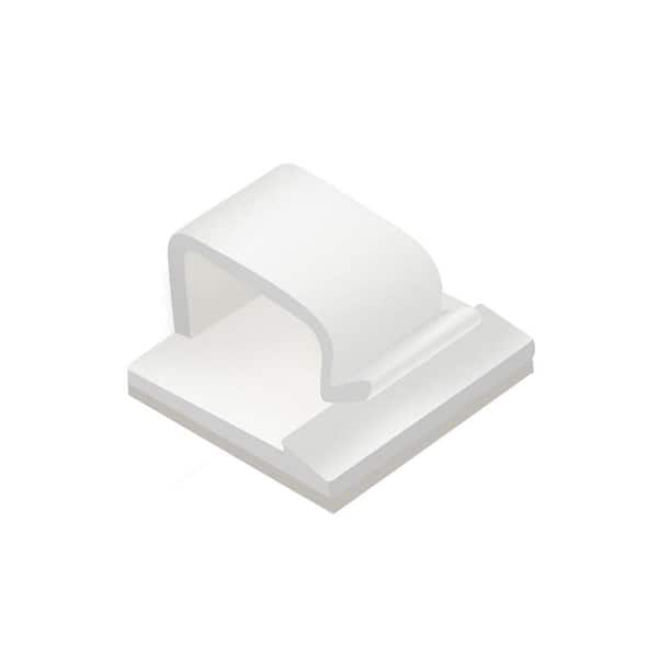 Adhesive Cable Clips Assorted Sizes Cord Organizer Wire Holder White 100-Piece for Cable Management and Outdoor Use