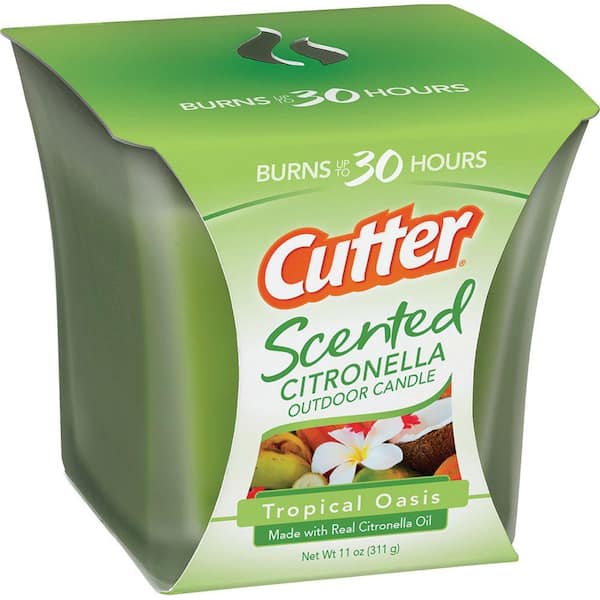 Cutter 11 oz. Scented Tropical Oasis Citronella Candle