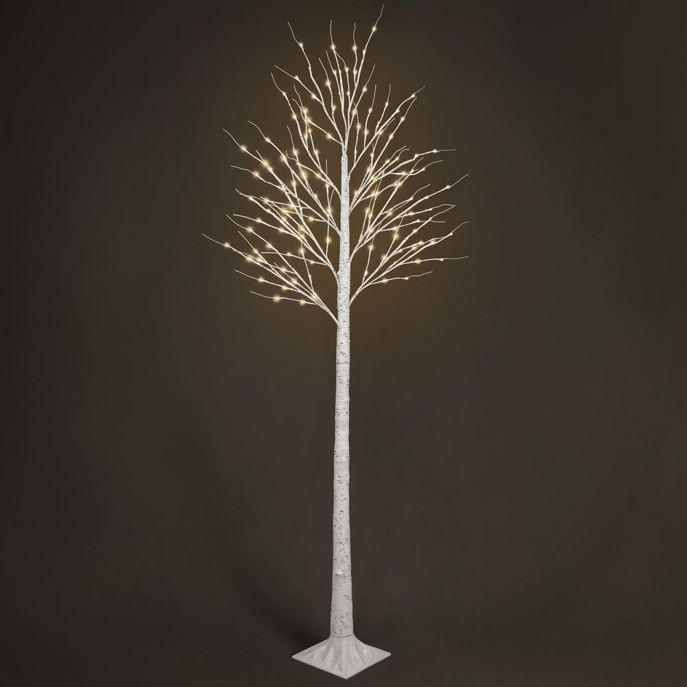 8 ft. White Pre-Lit LED Birch Tree Artificial Christmas Tree with 132 Warm White LED Light price history on PriceWatchPro