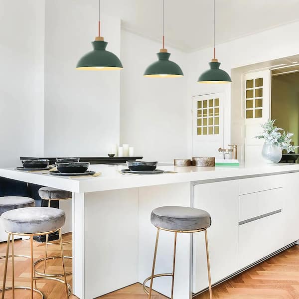 Matisse 1 -Light Green Single Dome Pendant with metal shade