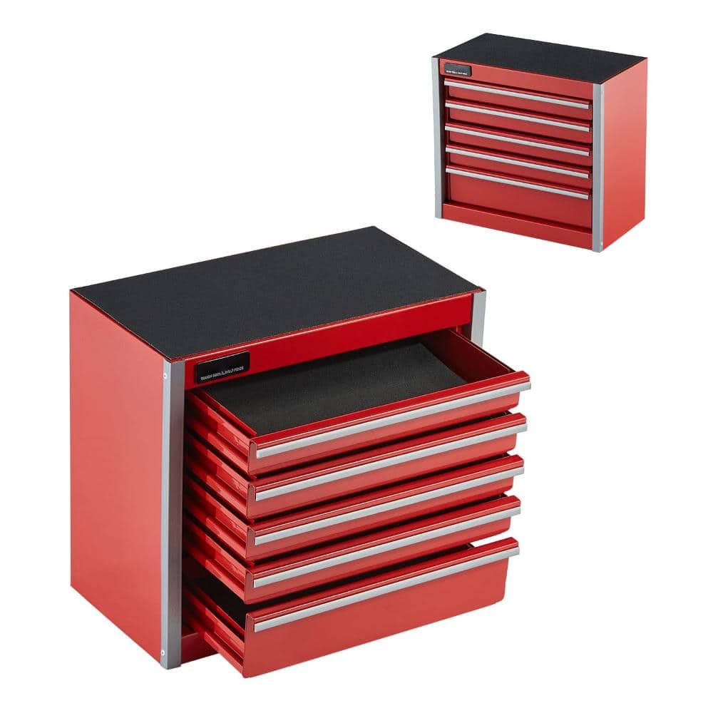 Portable Metal Tool Box with 5 Drawers, Small Tool Chest with EVA