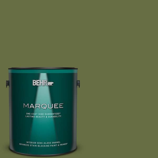 BEHR MARQUEE 1 gal. #MQ6-62 Coconut Grove One-Coat Hide Semi-Gloss Enamel Interior Paint & Primer