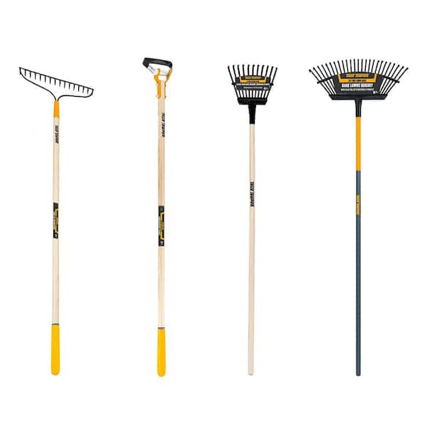 48-57 in. Hardwood/Aluminum Handle Steel/Aluminum Tine Rake Combo Set